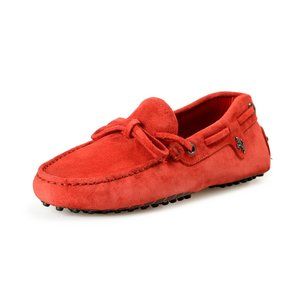 Tod's For Scuderia Ferrari Women's 100% Suede Leather Car Shoes Loafers Shoes
